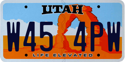 UT license plate W454PW