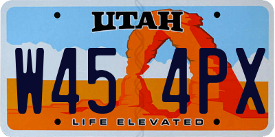 UT license plate W454PX