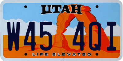 UT license plate W454QI