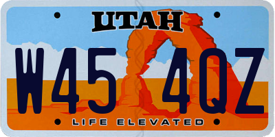 UT license plate W454QZ