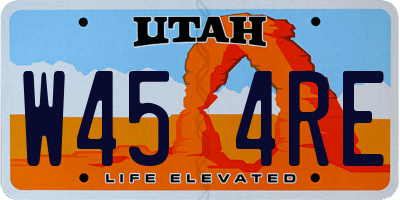 UT license plate W454RE