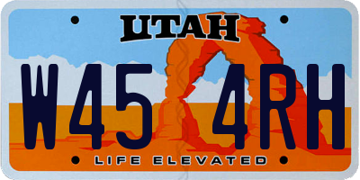 UT license plate W454RH