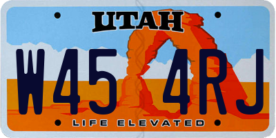 UT license plate W454RJ