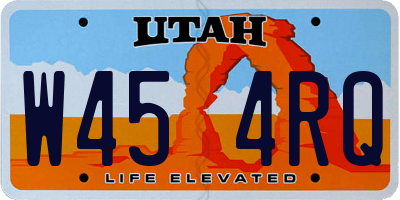 UT license plate W454RQ