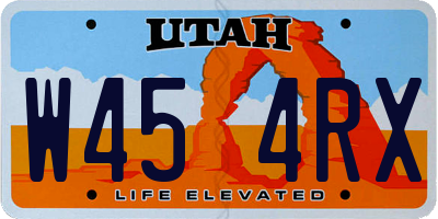 UT license plate W454RX