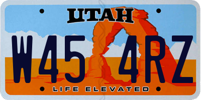 UT license plate W454RZ