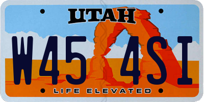 UT license plate W454SI