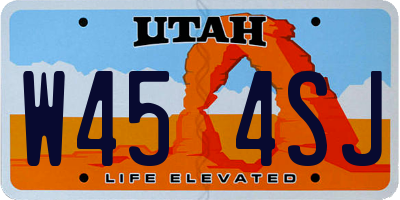 UT license plate W454SJ