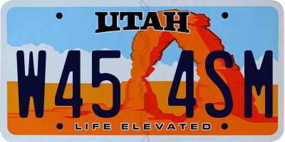 UT license plate W454SM