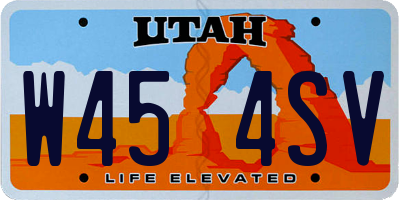 UT license plate W454SV