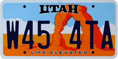 UT license plate W454TA