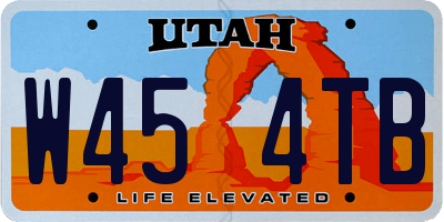 UT license plate W454TB