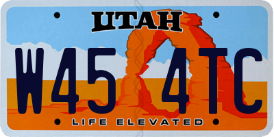 UT license plate W454TC