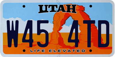 UT license plate W454TD