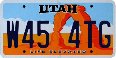 UT license plate W454TG