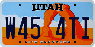 UT license plate W454TI