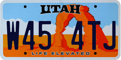 UT license plate W454TJ
