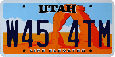 UT license plate W454TM