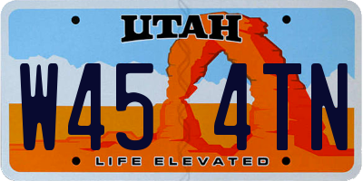 UT license plate W454TN