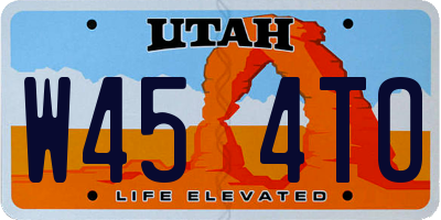 UT license plate W454TO