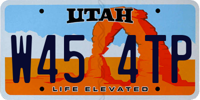 UT license plate W454TP