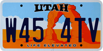 UT license plate W454TV