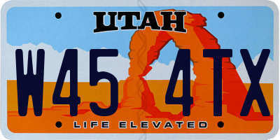 UT license plate W454TX