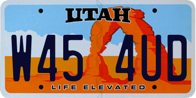 UT license plate W454UD