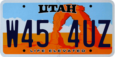 UT license plate W454UZ