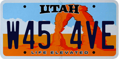 UT license plate W454VE