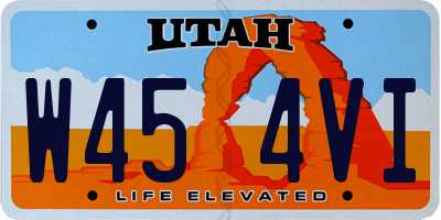 UT license plate W454VI