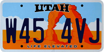 UT license plate W454VJ