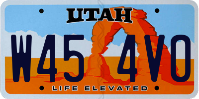 UT license plate W454VO