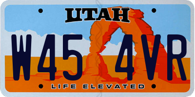 UT license plate W454VR