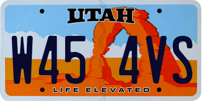 UT license plate W454VS
