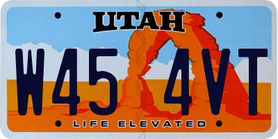UT license plate W454VT