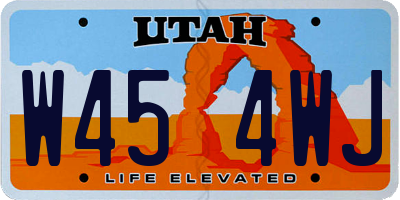 UT license plate W454WJ