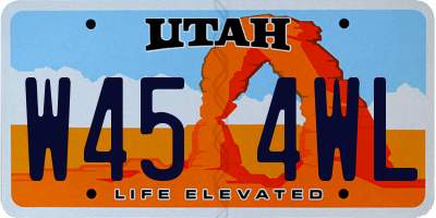 UT license plate W454WL