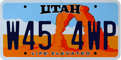 UT license plate W454WP