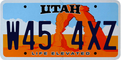UT license plate W454XZ
