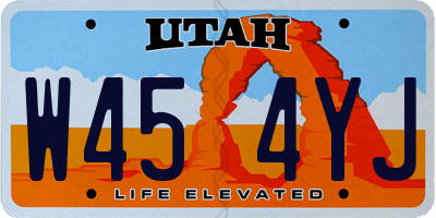 UT license plate W454YJ