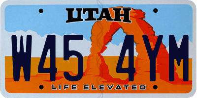 UT license plate W454YM