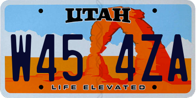 UT license plate W454ZA