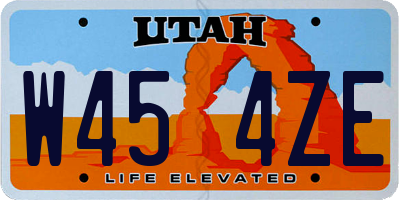 UT license plate W454ZE