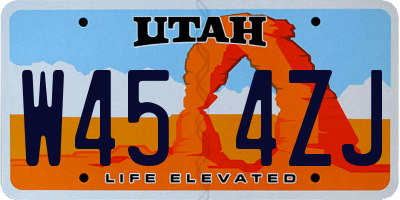UT license plate W454ZJ