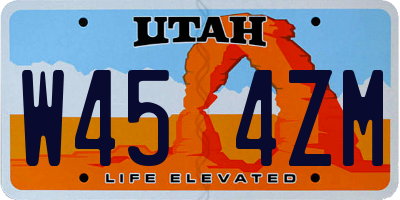 UT license plate W454ZM