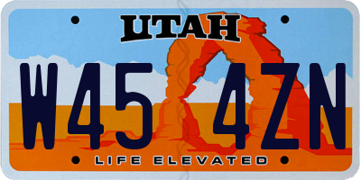 UT license plate W454ZN