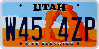 UT license plate W454ZP