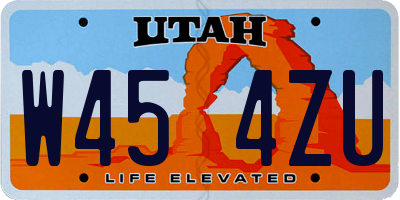 UT license plate W454ZU