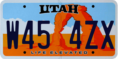 UT license plate W454ZX